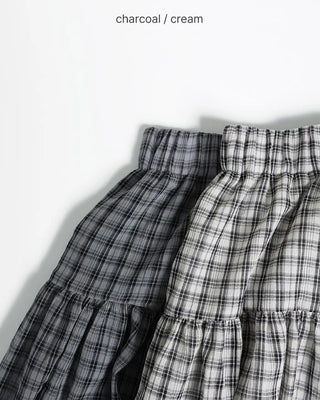 Vintage check midi skirt