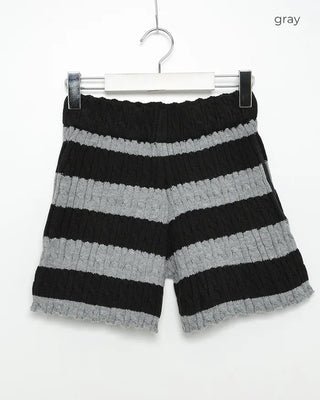 Striped knit shorts