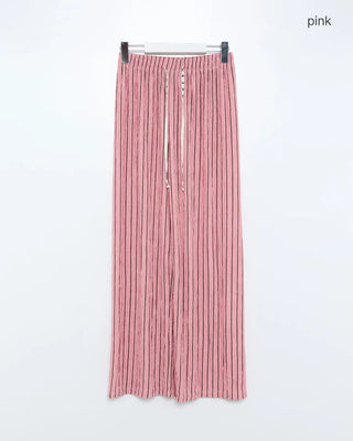 Striped String Point Elastic Waist Pants