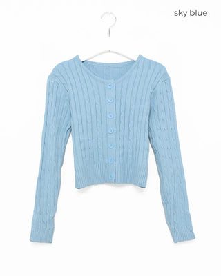 Cable knit cardigan