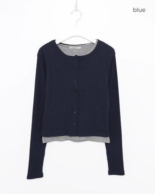 Layered Rib Cardigan