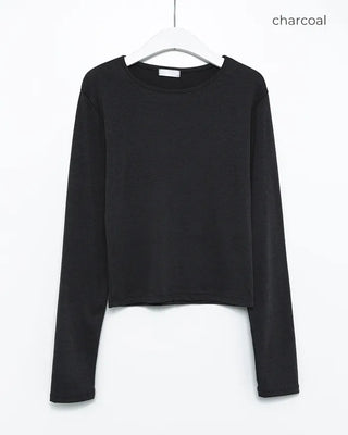 Round neck loose long-sleeve T-shirt