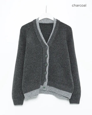 Color-blocked layered cardigan