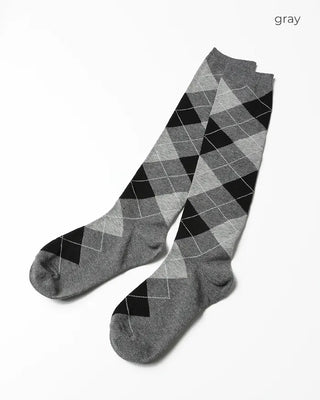 Argyle knee socks
