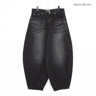Washed balloon wide pants