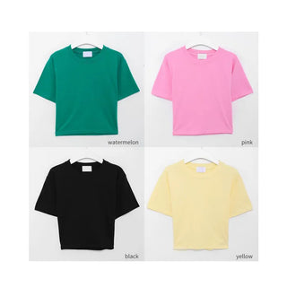 colorful cherry bomb crop t