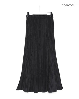 Matte color pleated skirt