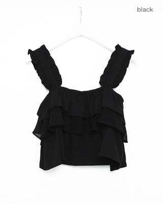 Tiered Sleeveless Banding Pants Set