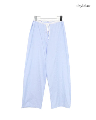 Color-blocked mini striped pants