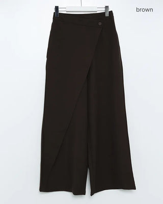 One-button side-wrap point slacks