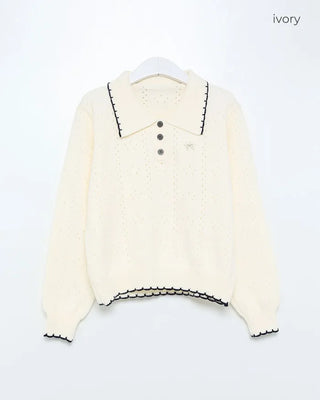 Ribbon Charm Punching Knit
