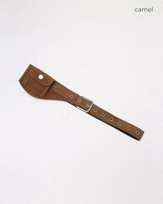 Suede mini pocket belt