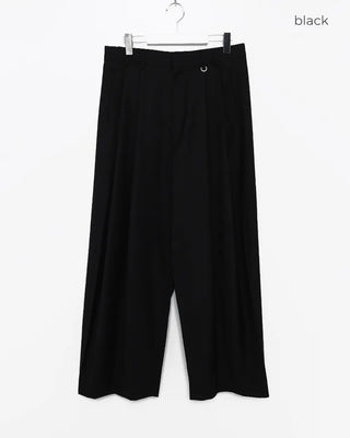 D-ring two-pleat wide-leg pants