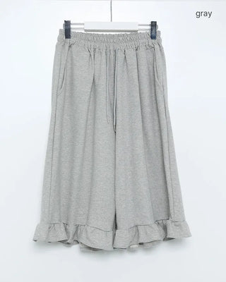 Frilled mid-length sweatpants