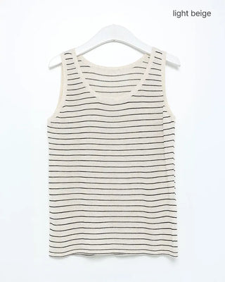 Border pattern round neck sleeveless