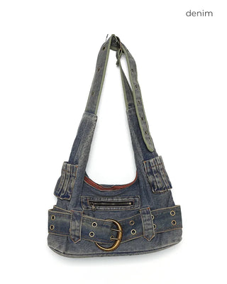 Big belt shoulder bag