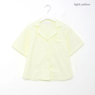 Cropped pocket short-sleeved T-shirt