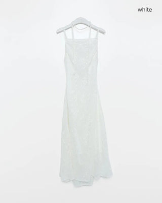Lace strap detail camisole long dress