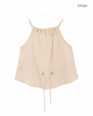 String Shirring Sleeveless Blouse