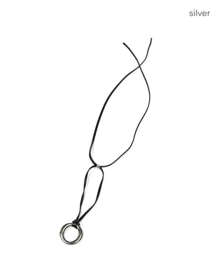 Big pendant faux leather necklace