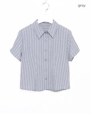Pinstripe Cropped Shirt