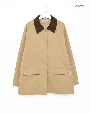 Two-tone cotton half jacket