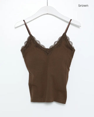 Lace camisole with built-in cups
