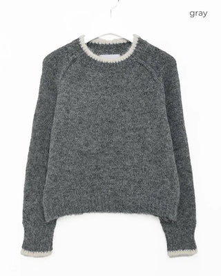 Two-tone raglan knit
