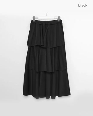Three-tiered can-can long skirt