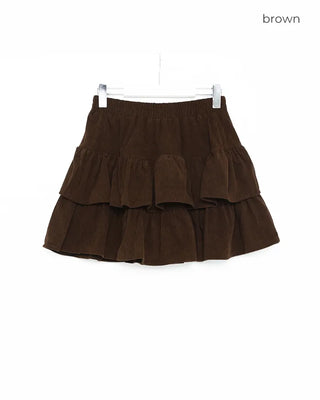 Corduroy tiered mini skirt
