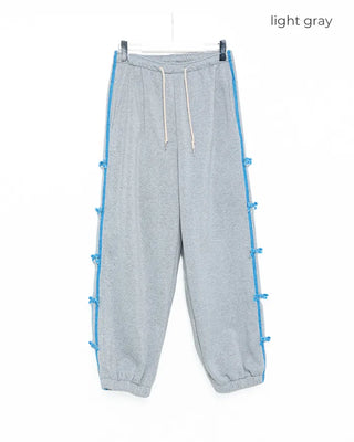 Velvet Ribbon Line Elastic Waist Pants