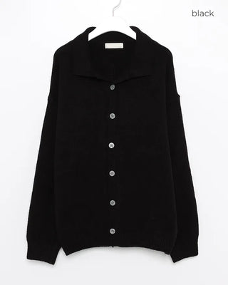 Soft polo knit cardigan