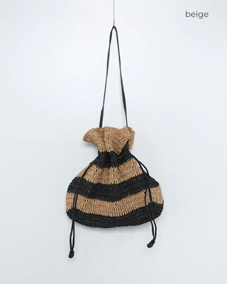 Rattan-colored shoulder bag