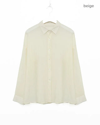 Wrinkle Sheer Loose Long Shirt