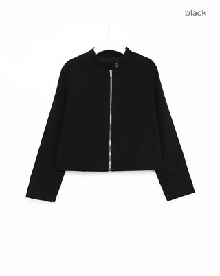 Minimalist stand-collar jacket