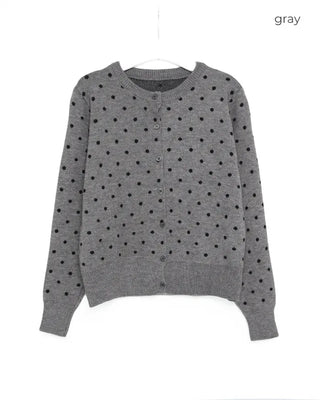 Polka Dot Knit Cardigan