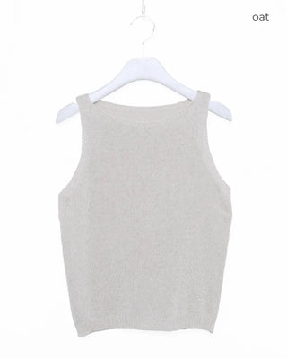 Linen knit sleeveless top