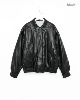 Faux leather blouson