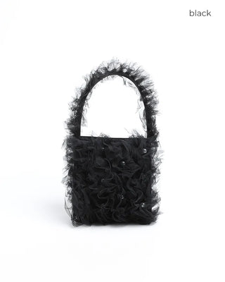 Organza Gathered Pearl Tote Bag