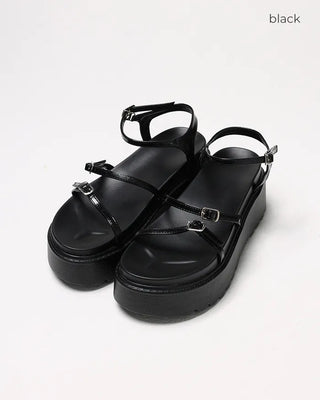 Platform sandals with belts