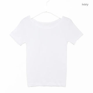 Basic slim plain short-sleeved T-shirt