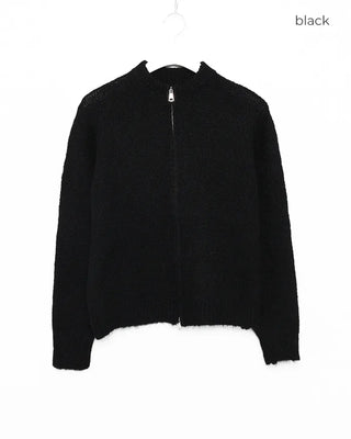Knit zip-up and knit mini skirt set