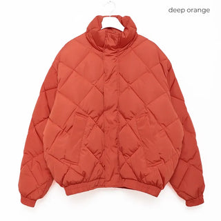 (Unisex) High-Neck Quilted Padded Jacket