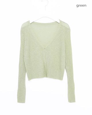 See-through ribbed cardigan