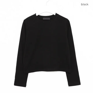Pastel crop long-sleeved T-shirt