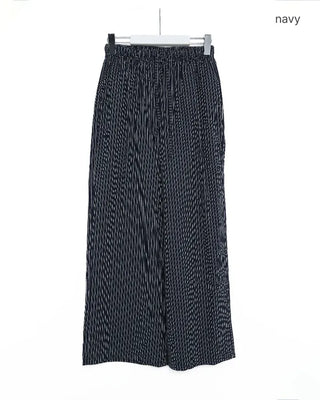 Striped pants with string waistband