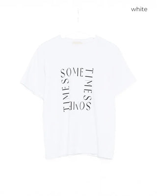 Sometimes Lettering Short-Sleeved T-Shirt