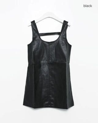 Leather mini dress