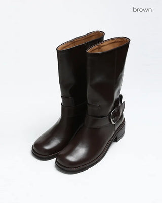 One-strap mid-calf boots