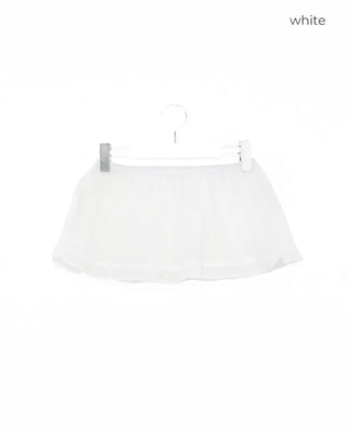 Elastic waist layered flared skirt